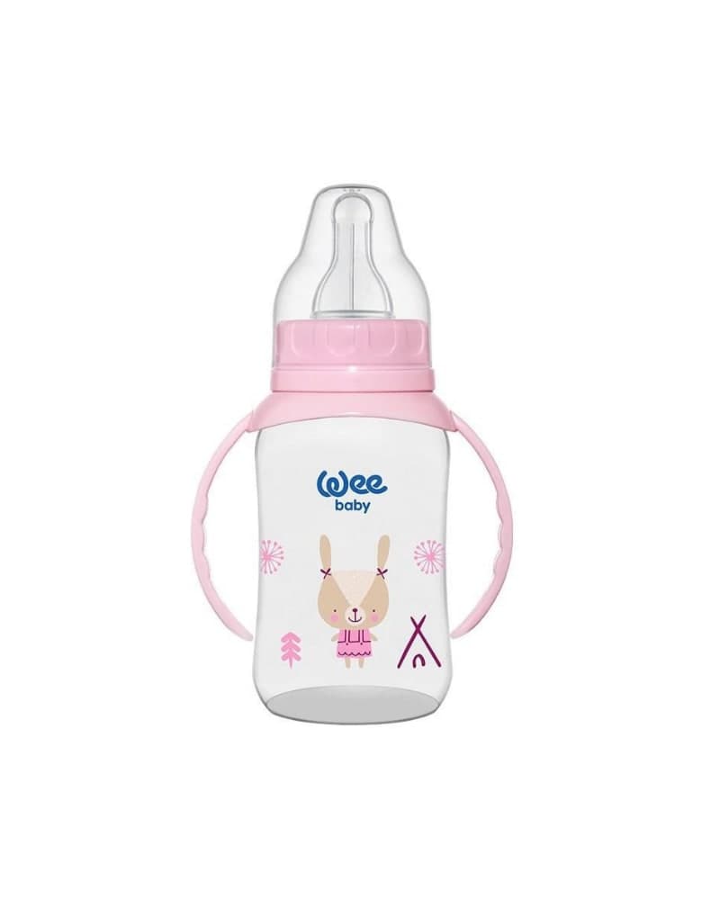 WEE BABY PP FEEDING BOTTLES WITH GRIP 150 ML (SILICONE NIPPLE NO:2) 12X16