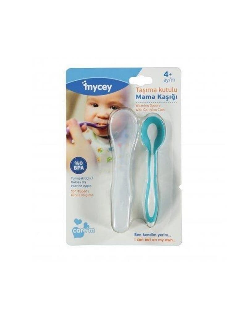 MYCCEY WEANING SPOON WITH CARRYING CASE   - TURQOISE
