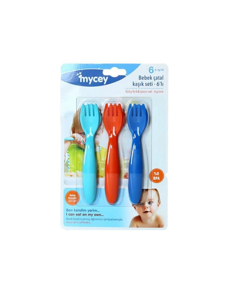 MYCEY FORK & SPOON SET - PINK/PURPLE/TURQUOISE/ORANGE
