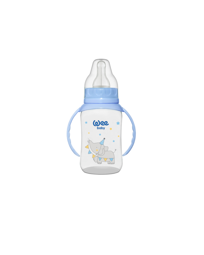 Wee Baby PP Feeding Bottles with Grip 150 ml (silicone nipple No:2) 12×16