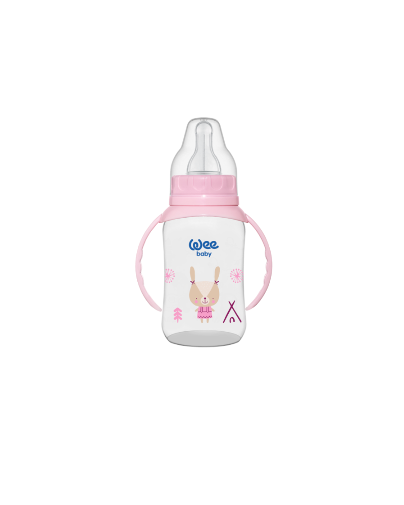 Wee Baby PP Feeding Bottles with Grip 150 ml (silicone nipple No:2) 12×16