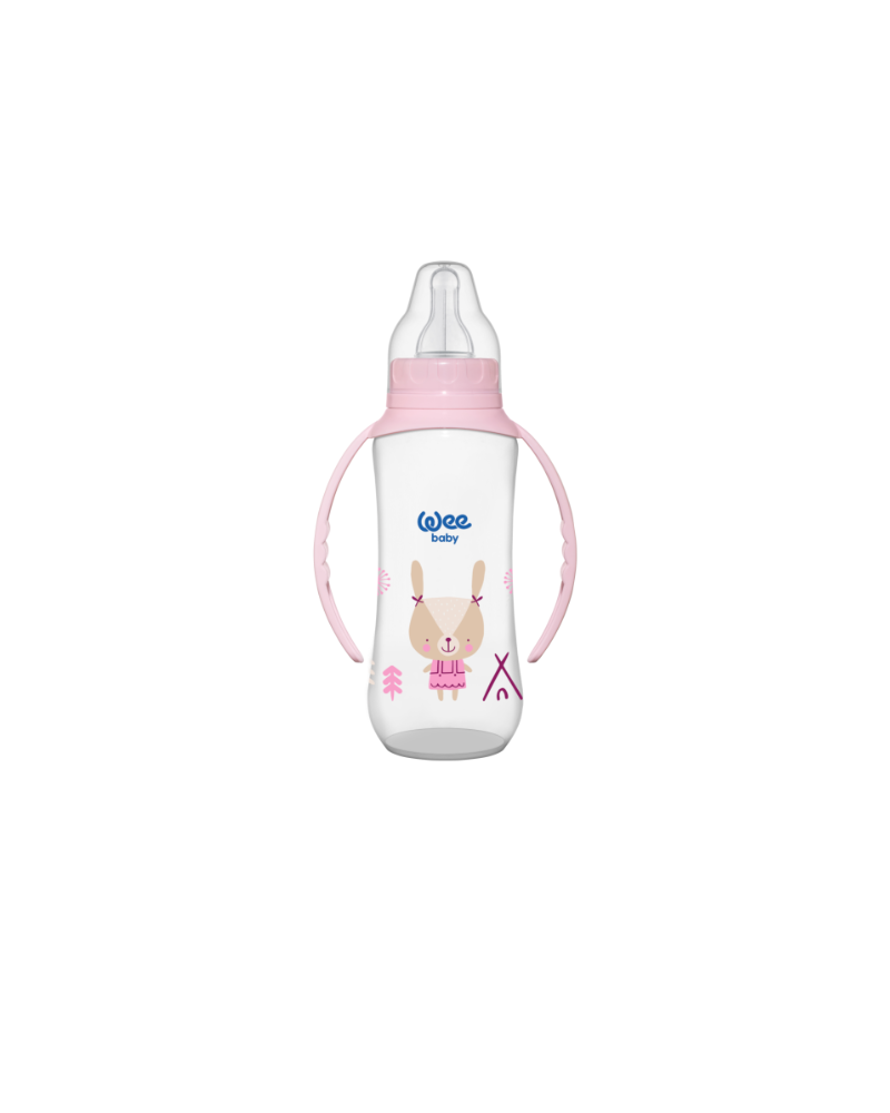 Wee Baby PP Feeding Bottles with Grip 270 ml (silicone nipple No:2) 12×12