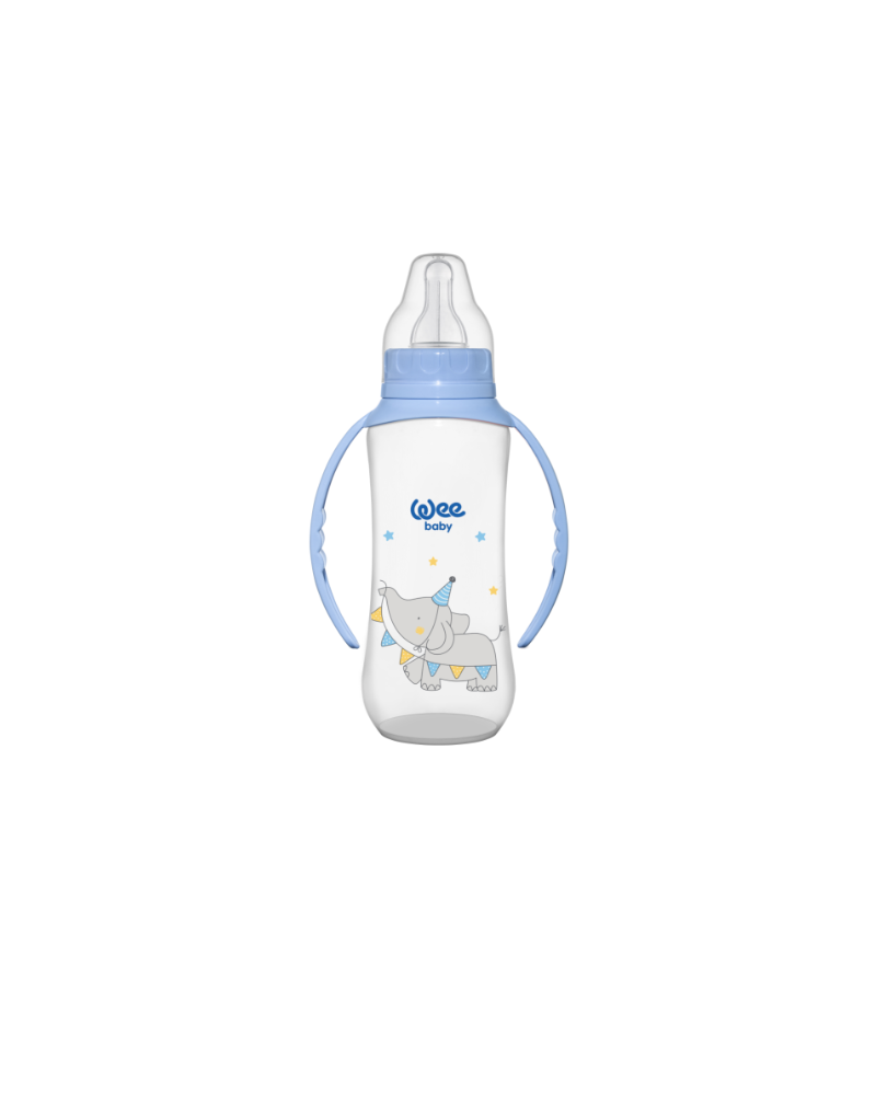 Wee Baby PP Feeding Bottles with Grip 270 ml (silicone nipple No:2) 12×12