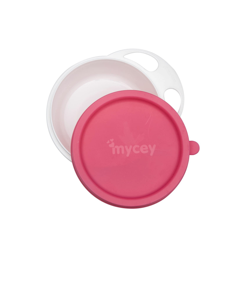 MyCey Plate – with lid  – pink