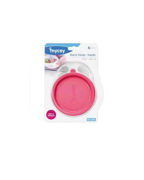 MyCey Plate – with lid – pink