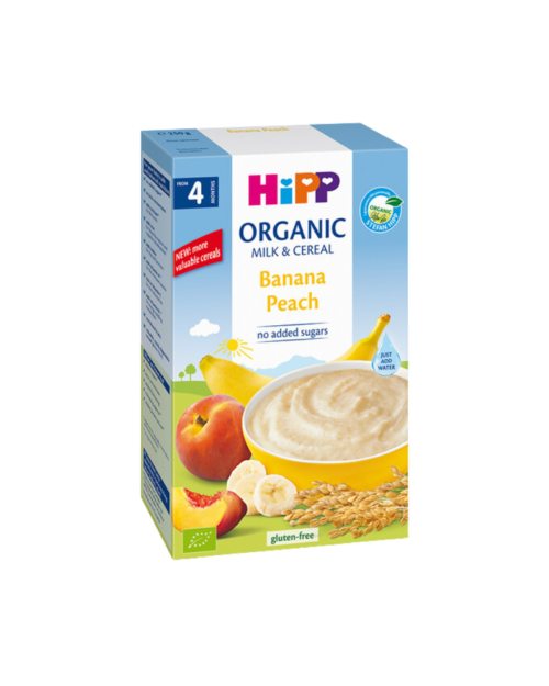 HIPP PURE QUMESHTI PJESHKE ME BANANE BIO 250GR