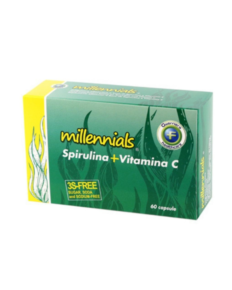 MILLENNIALS SPIRULINA+VITAMIN C A60 CPS