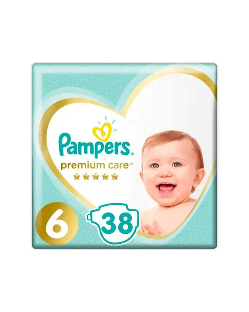 PAMP.PREMIUM CARE 13+ KG NO6 38PCS