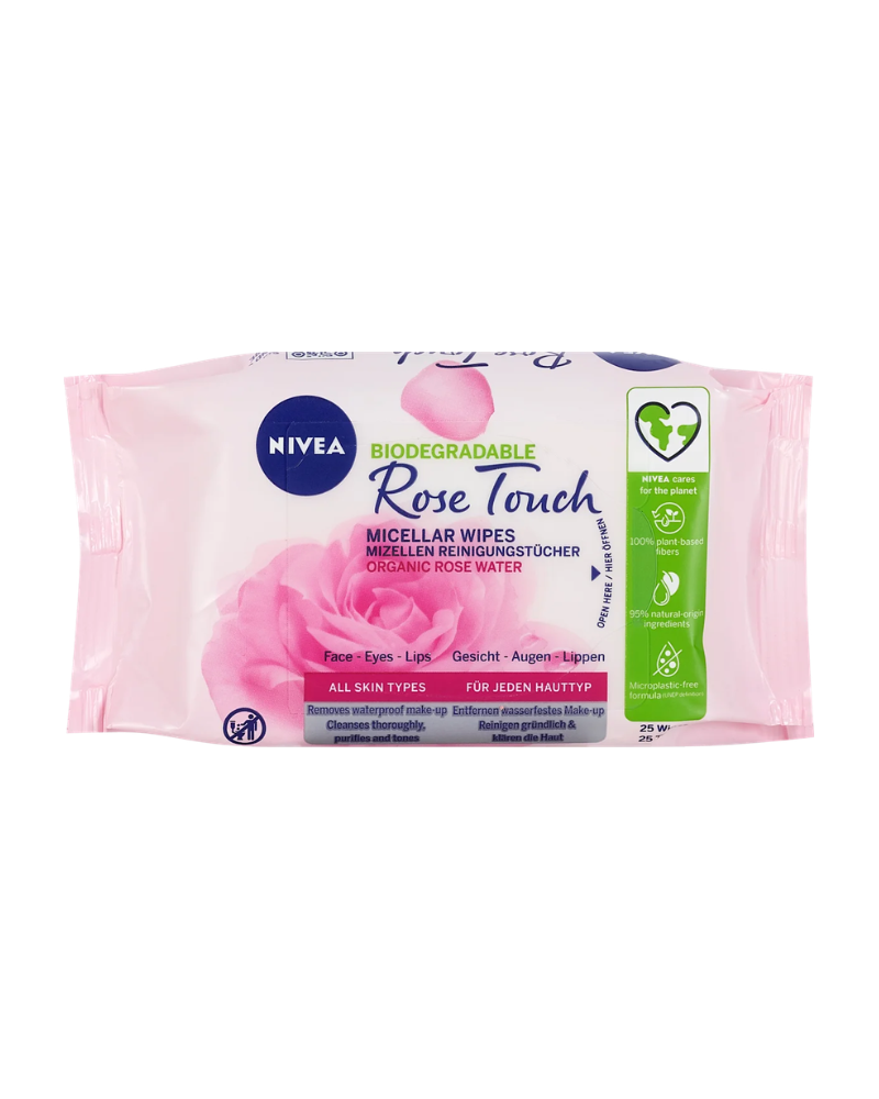 82376 NIVEA MICELLAR CLEANSING WIPES WITH ORGANIC ROSE WATER