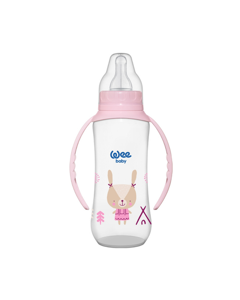 WEE BABY PP FEEDING BOTTLES WITH GRIP 270 ML (SILICONE NIPPLE NO:2) 12X12