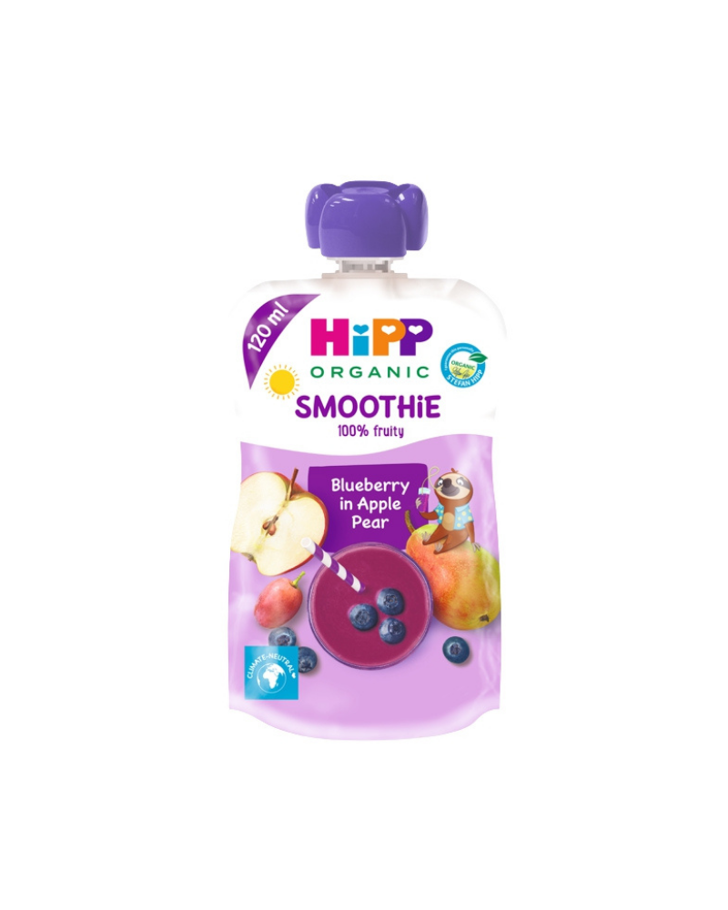 84002 HIPP SMOOTHIE- BORONICE ME MOLLE DHE DARDHE 120ML