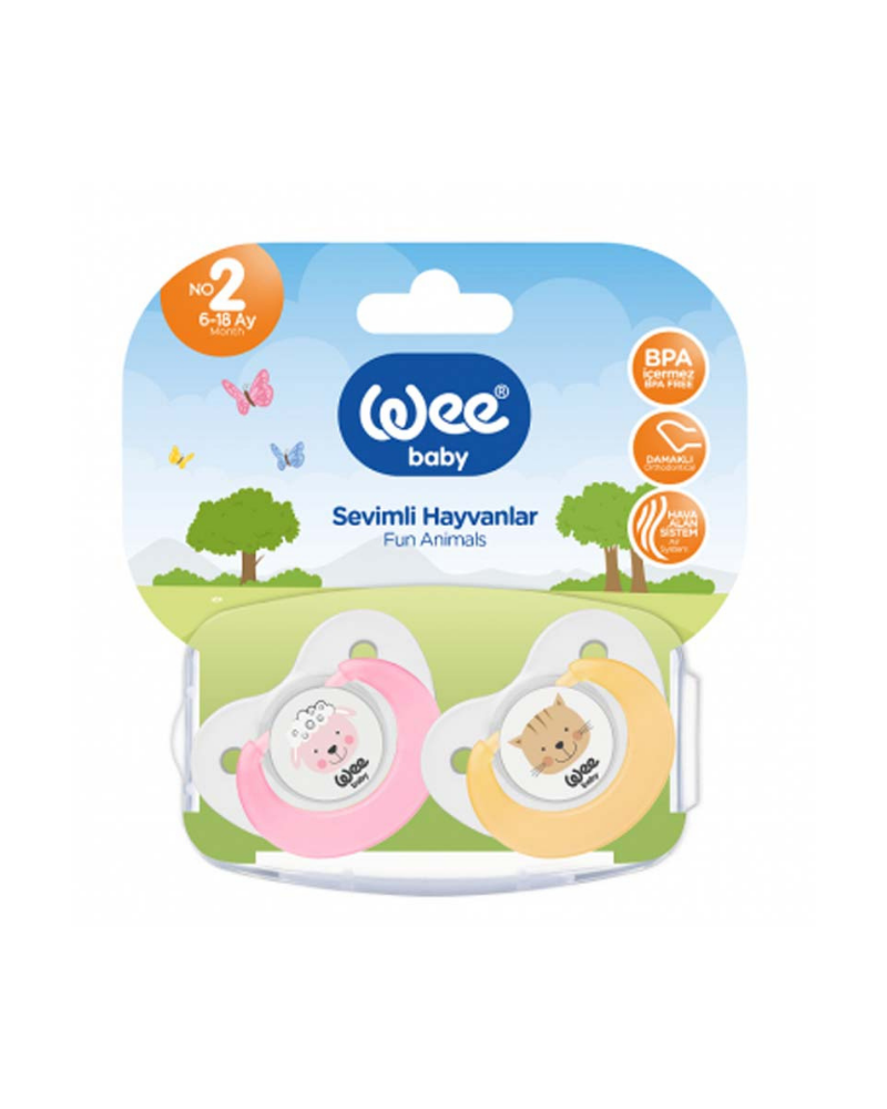 WEE BABY FUNNY ANIMAL SOOTHERS 2PCS NO:2