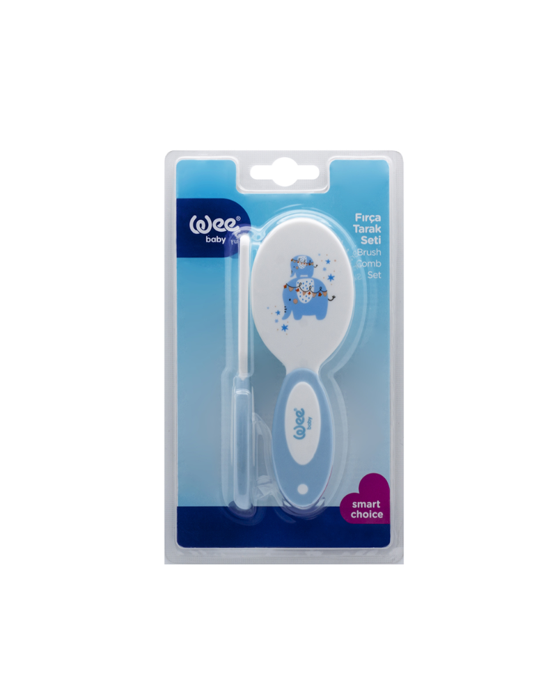 WEE BABY NATURAL HAIR BRISTLES BRUSH AND COMB