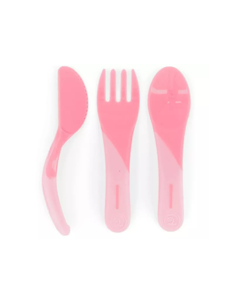 2000031TWISTSHAKE LEARN CUTLERY 6+M PASTEL PINK 1/48