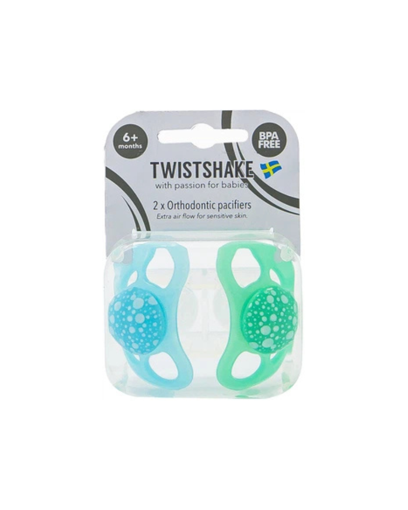 2000058TWISTSHAKE 2X PACIFIER 6+M PASTEL BLUE GREEN 1/48
