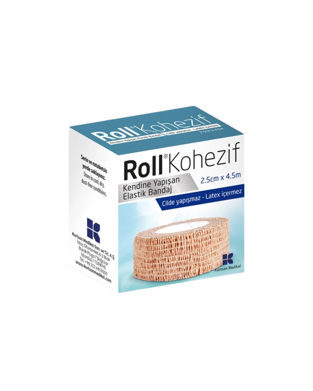 ROLL KOHEZIVE FASHE ELASTIKE VETENGJITESE 2.5CM X4.5M