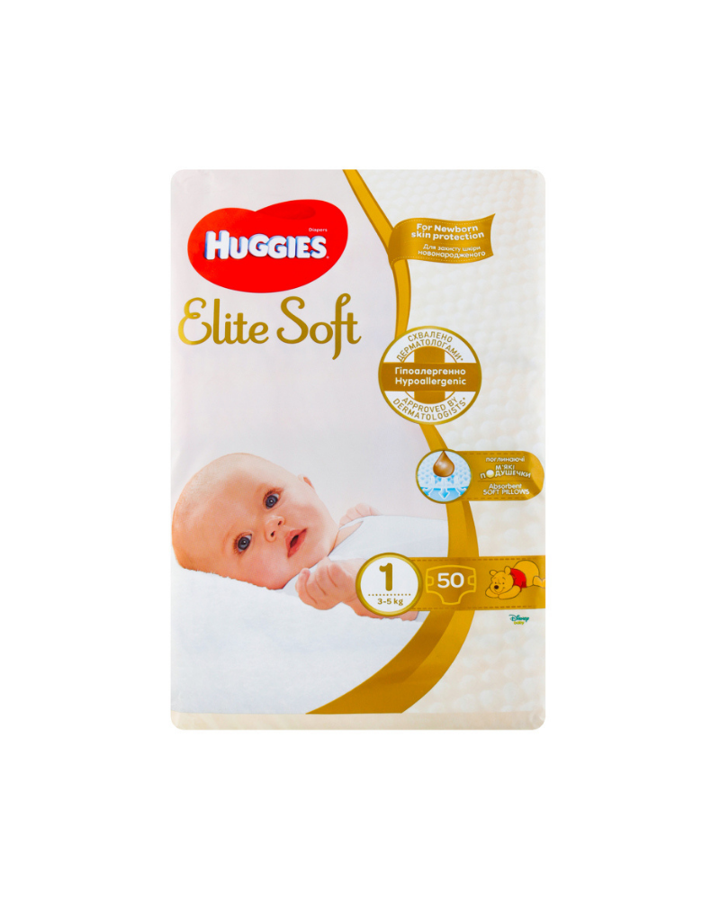 HUGGIES ELITE SOFT 1 JUMBO 50 CP 3-5 KG