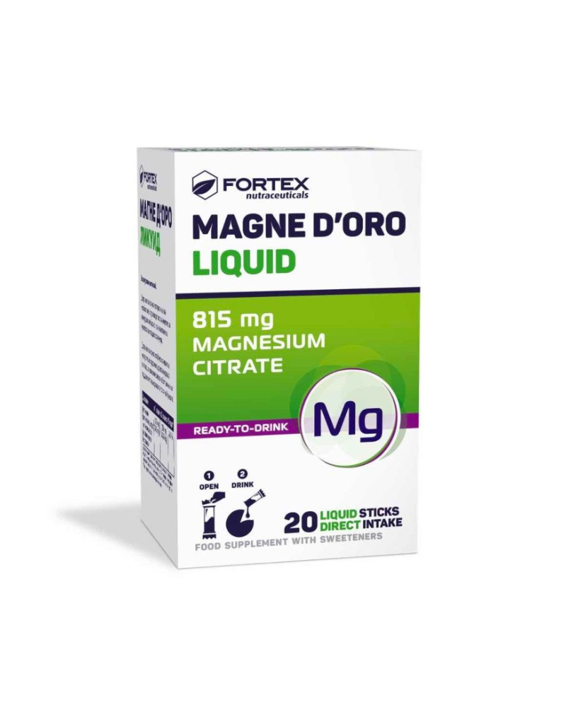 FORTEX MAGNE DORO LIQUID 815MG A20 SACH ME COPE