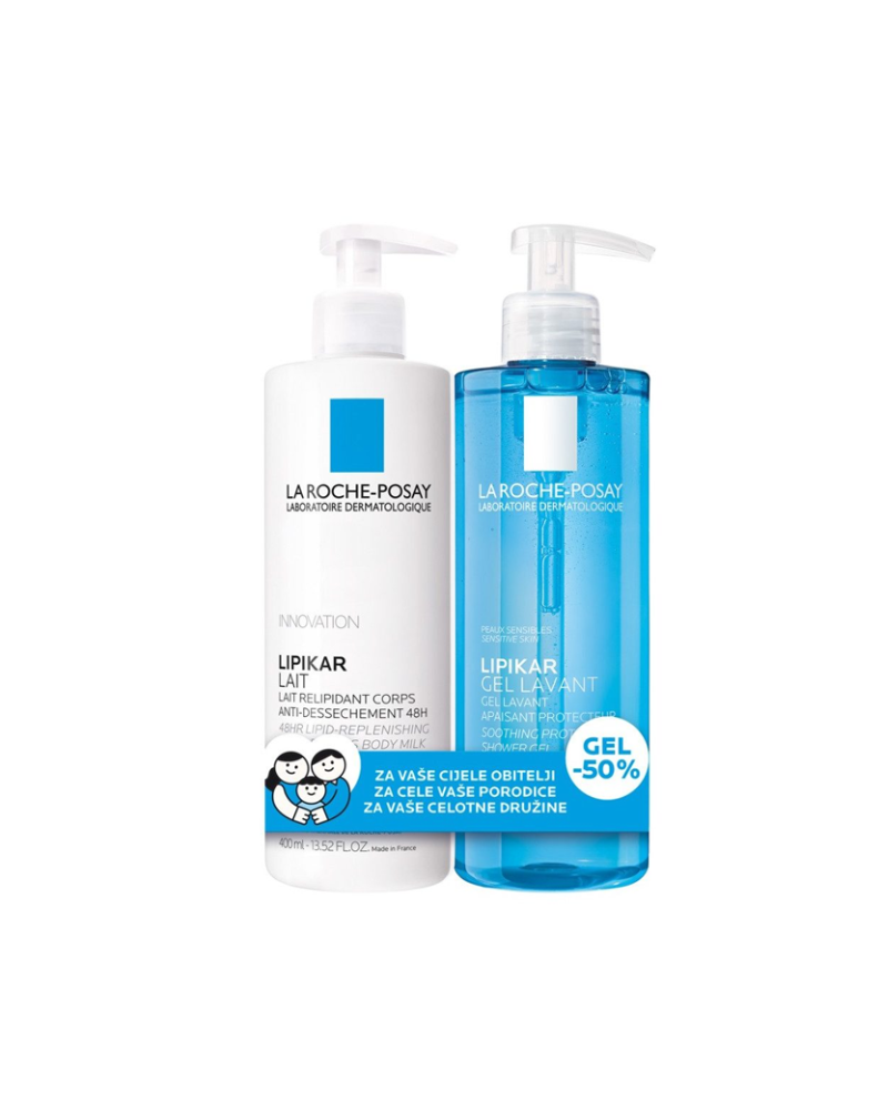 LIPIKAR LAIT 400ML+LIPIKAR GEL LAVANT 400ML L.8904