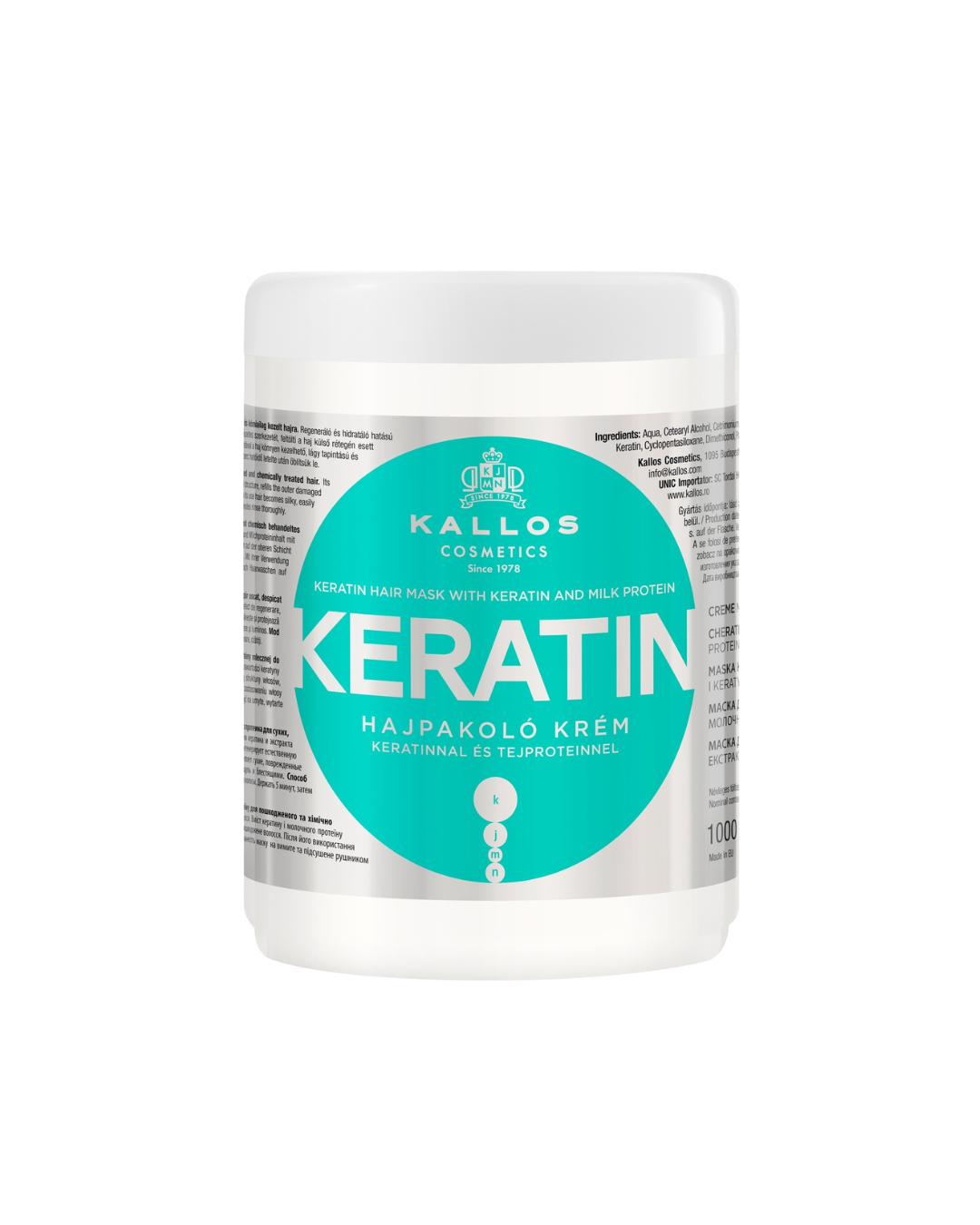 KALLOS MASKE KERATIN 1000ML 12/1