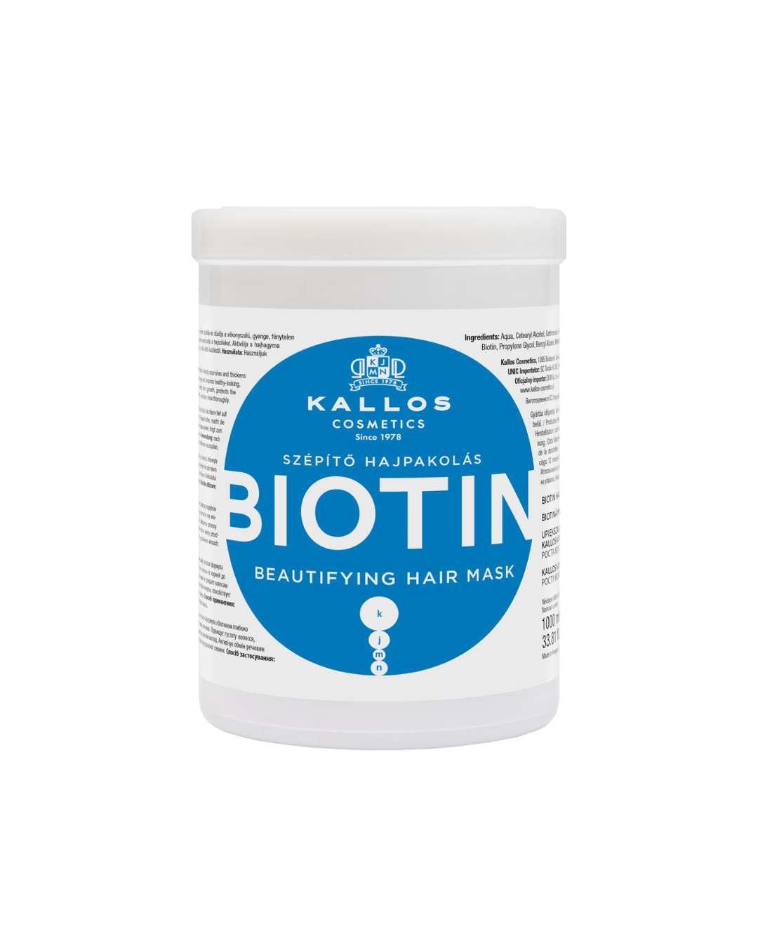 KALLOS MASKE BIOTIN 1000ML 12/1