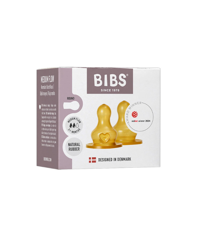 BIBS 5000002 NIPPLE LATEX 2 PACK MEDIUM FLOW
