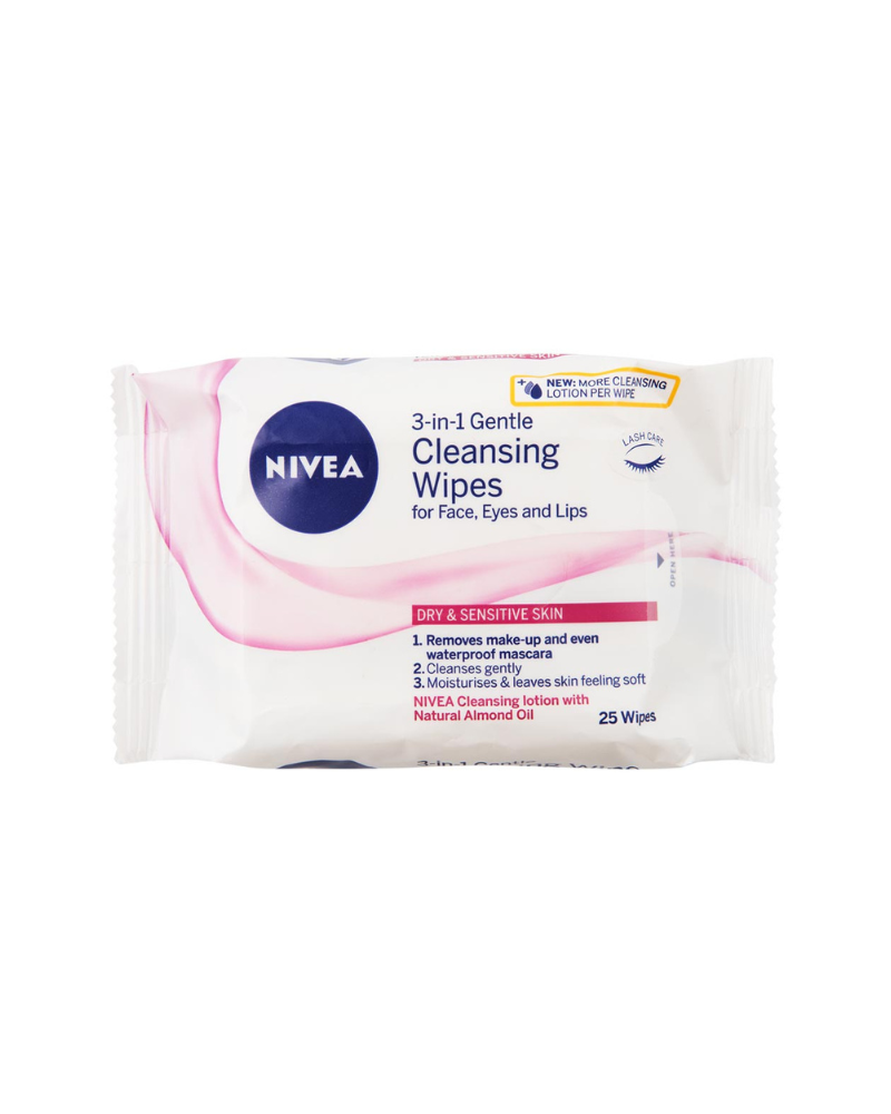 81906 NIVEA VISAGE CLEANSING WIPES DRY/SENSITIVE 25 PCS